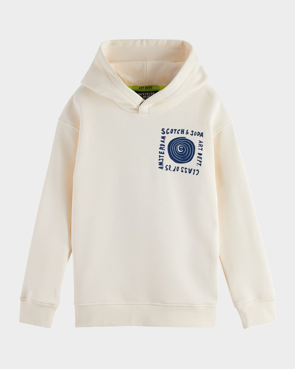 Boy's Flocked Graphic-Print Hoodie, Size 4-12